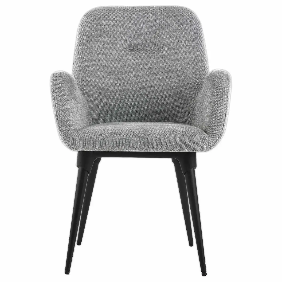 2 Fauteuils Tissu gris 4 pieds métal montés photo du produit