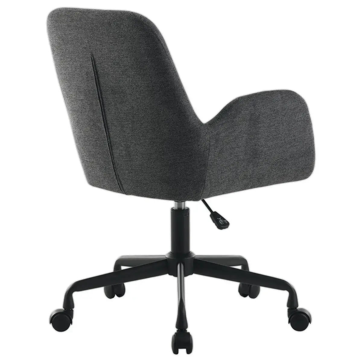 2 Fauteuils Tissu gris pi&eacute;tement &agrave; roulettes mont&eacute;s photo du produit