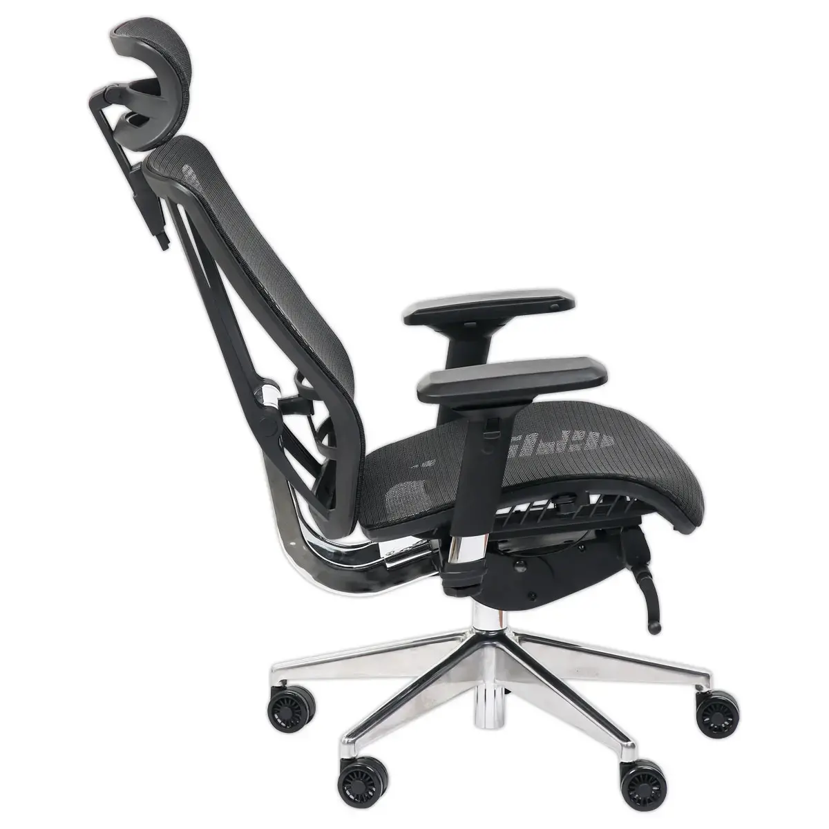 Si&egrave;ge synchrone VASEA t&eacute;tiere accot soutien lombaire noir r&eacute;sille photo du produit