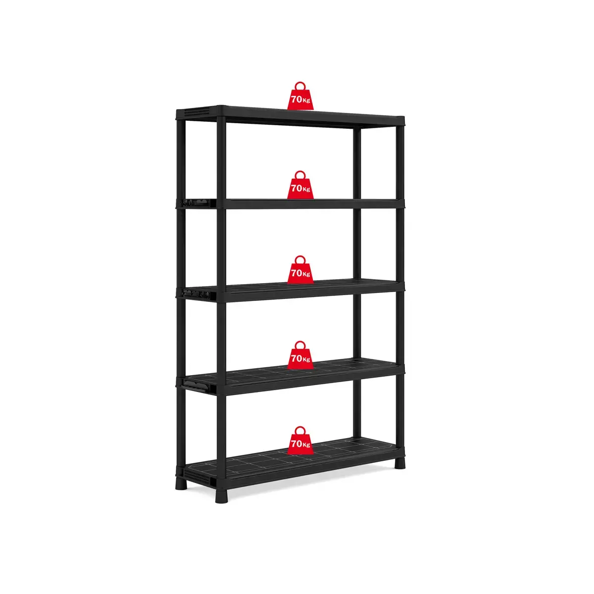 Etag&egrave;re &ndash; L 120 cm &ndash; 5 rayonnages &ndash; Noir photo du produit