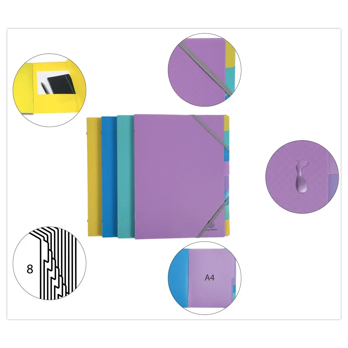 Trieur Forever Young - 8 compartiments - Assortis - EXACOMPTA photo du produit