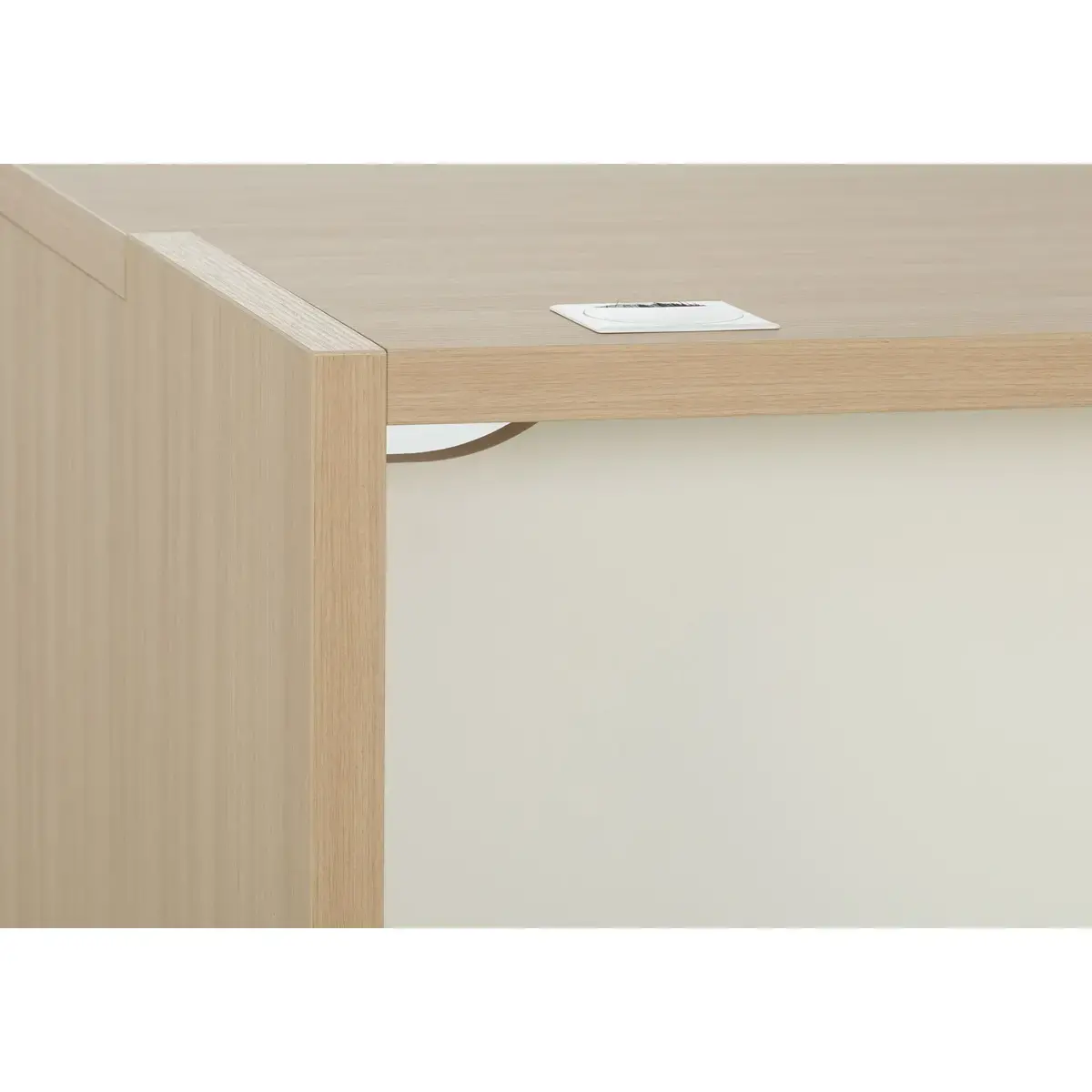 Bureau rectangulaire BARI L180 cm chêne et blanc monté photo du produit