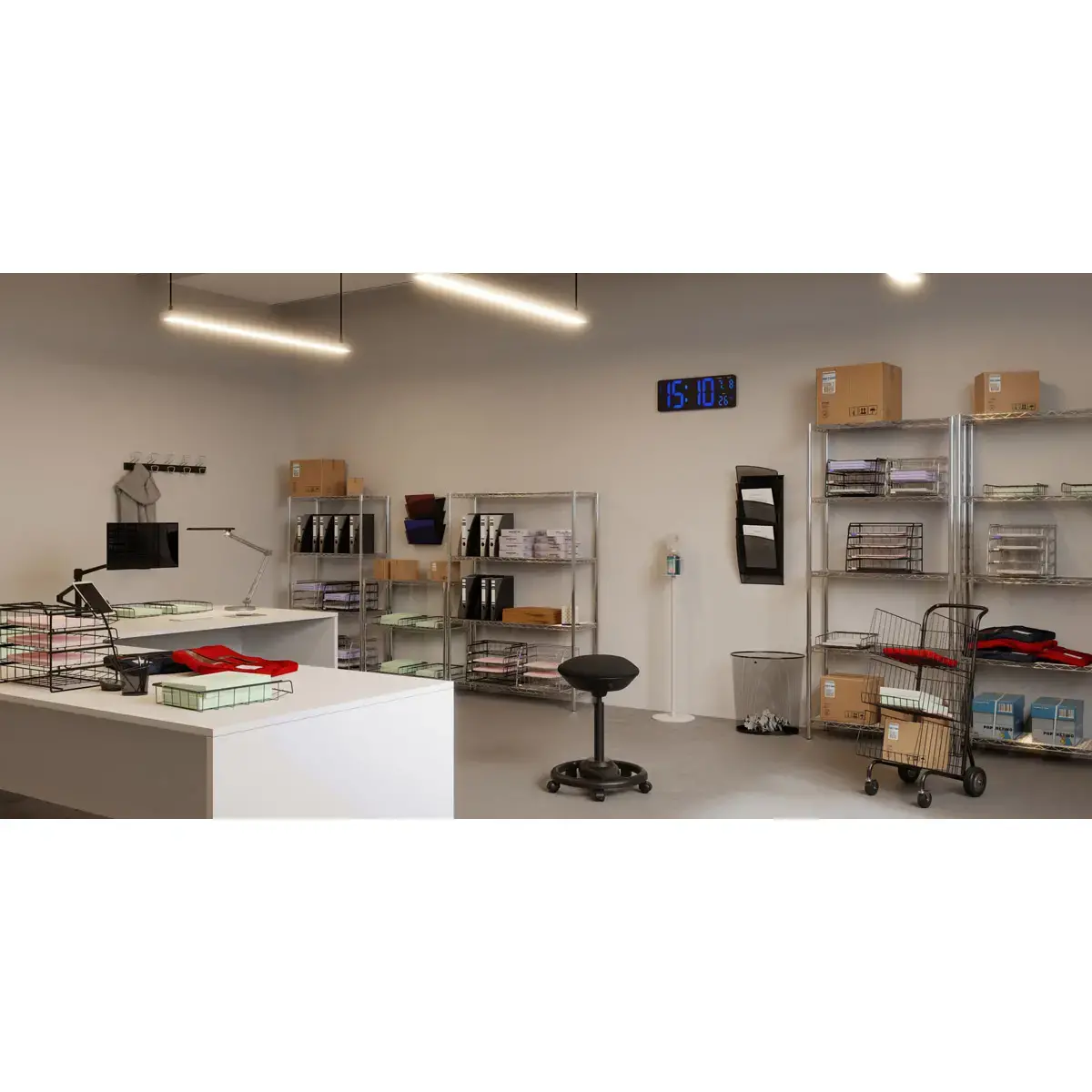 Etagère multifonction 3 niveaux L90 x H90 cm gris métal acier photo du produit