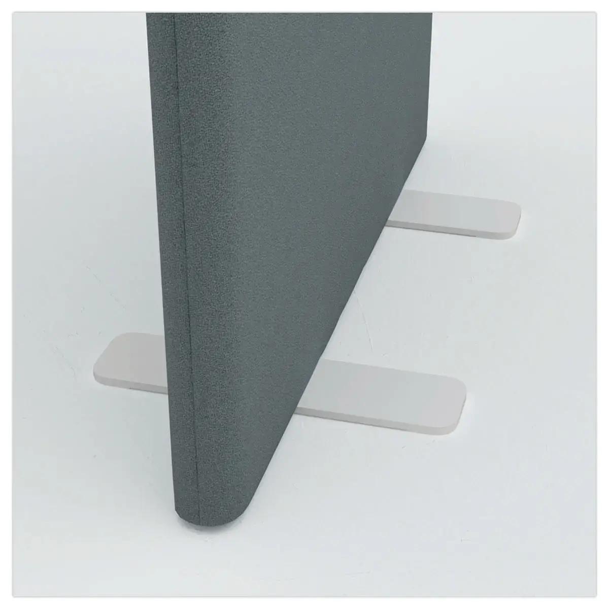 Cloison acoustique tissu gris pied plat blanc 180x100 cm montée photo du produit