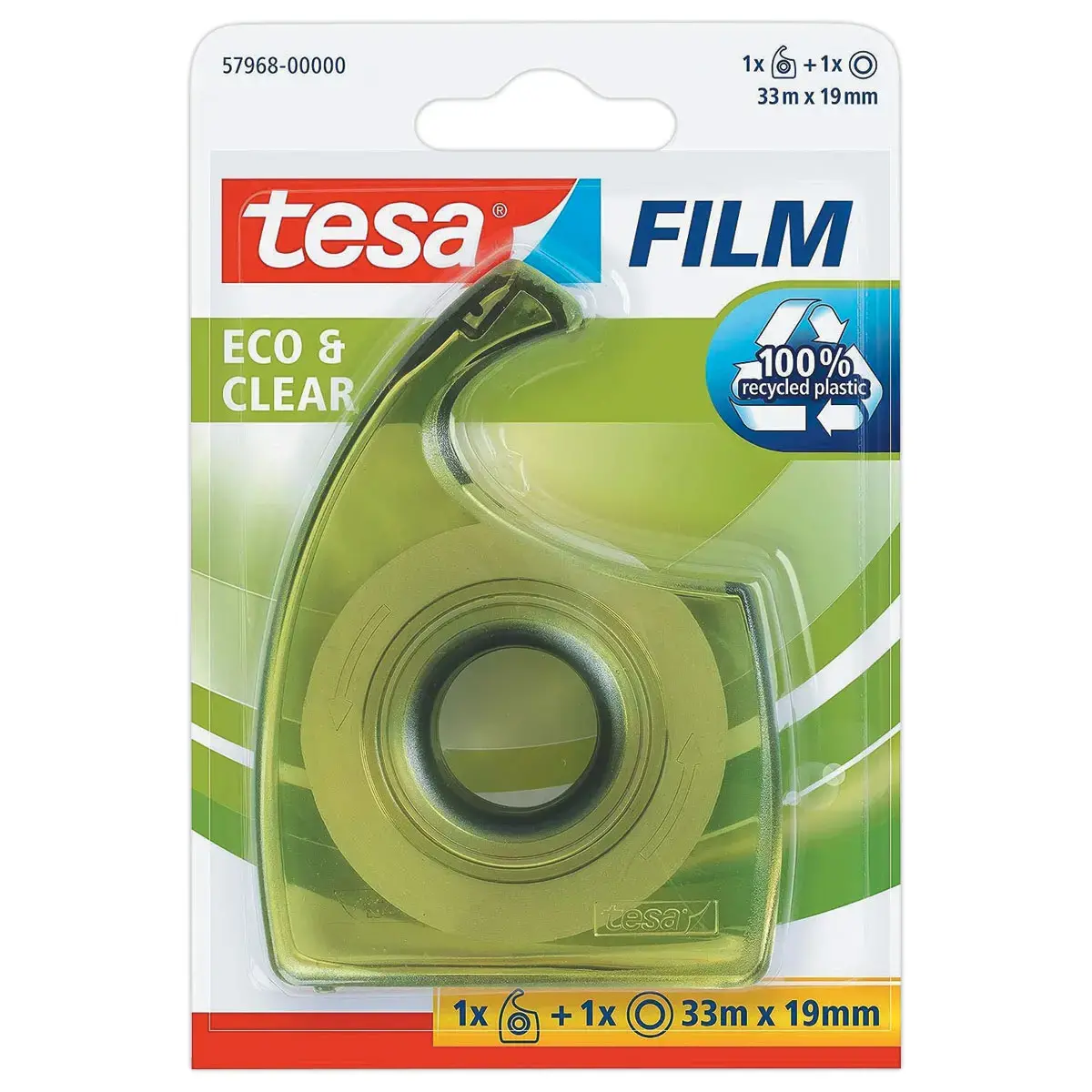 Dévidoir 100% recyclé avec 1 rouleau tesafilm® 33m x 19mm transparent photo du produit