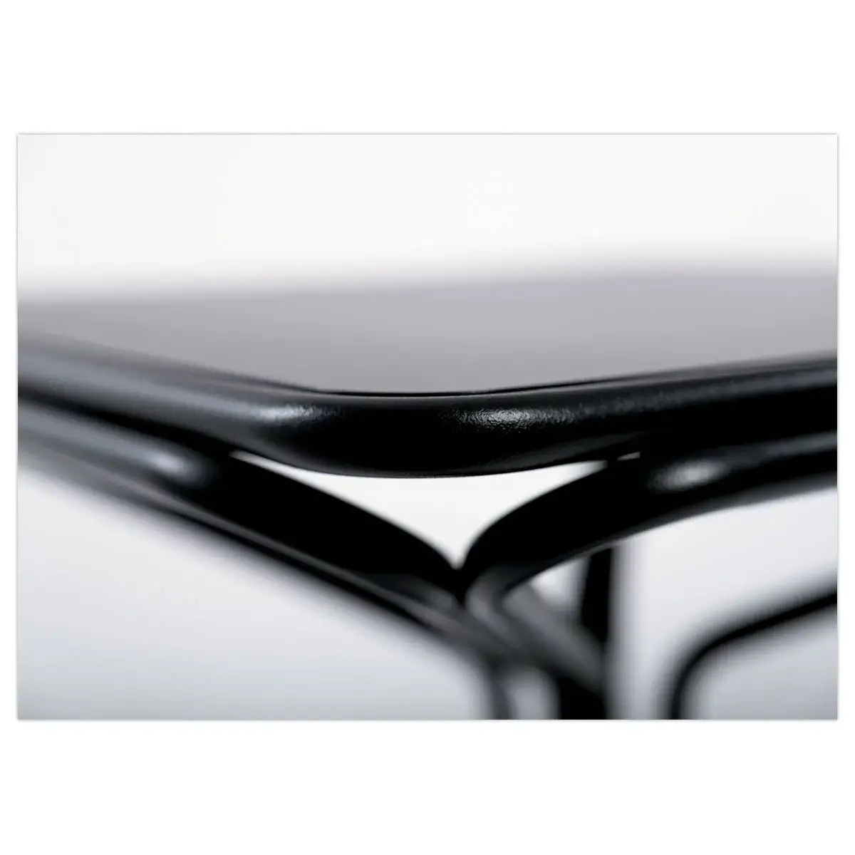 table métal 80x80 noire intérieure et extérieure hauteur 110 cm montée photo du produit