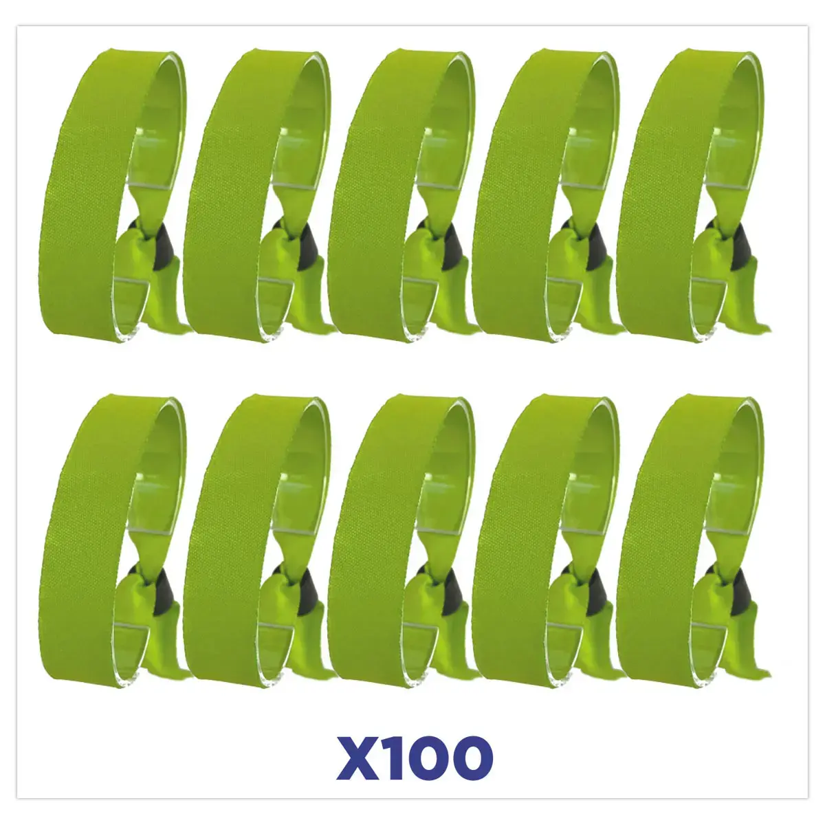 100 Bracelets en tissu verts photo du produit