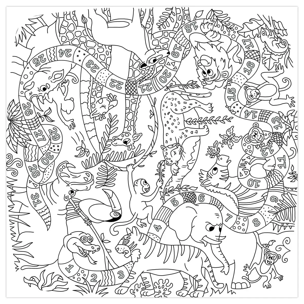 Table basse KIDS - 60 x 60 cm - D&eacute;cor jungle - PAPERFLOW photo du produit