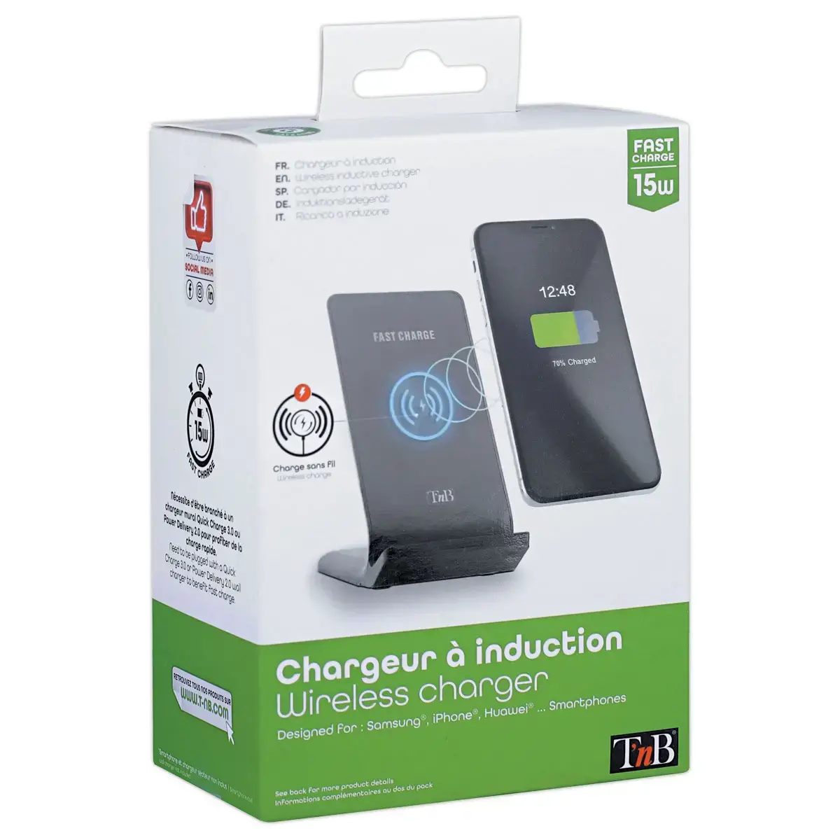 Chargeur &agrave; induction 15W photo du produit