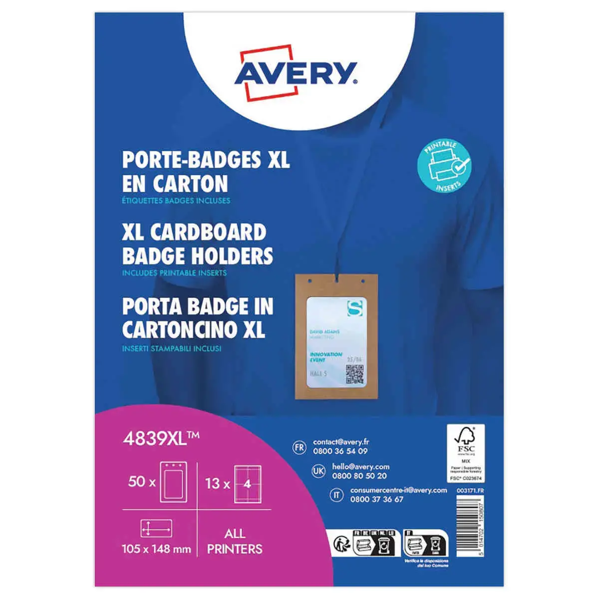 50 Pochettes de badge A6 cartonn&eacute;es photo du produit