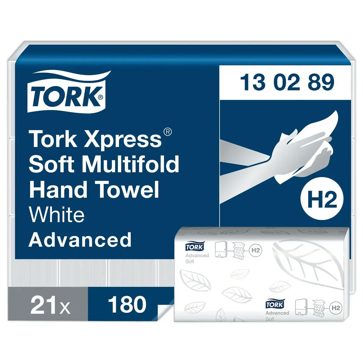 21 Essuie-mains interfoliés doux H2 - Blanc - TORK photo du produit