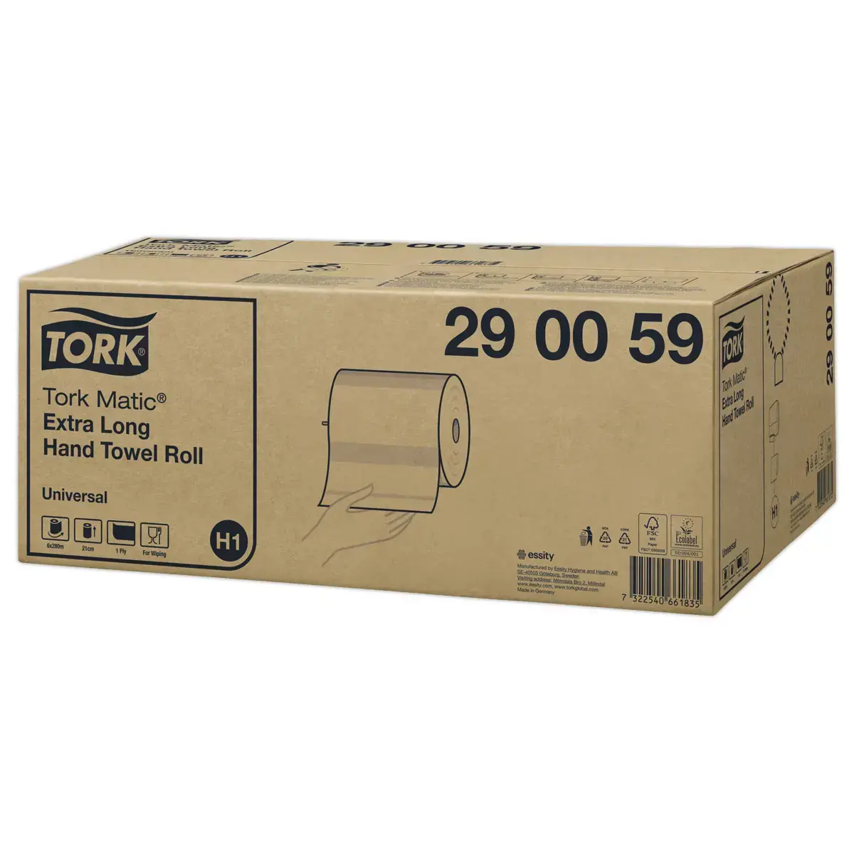 6 Rouleaux ultra-longs d'essuie-mains H1 - Blanc - TORK photo du produit