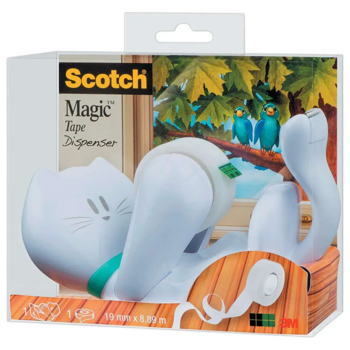 Dévidoir chat + 1 rouleau Scotch® Magic 19mmx 8,89m photo du produit