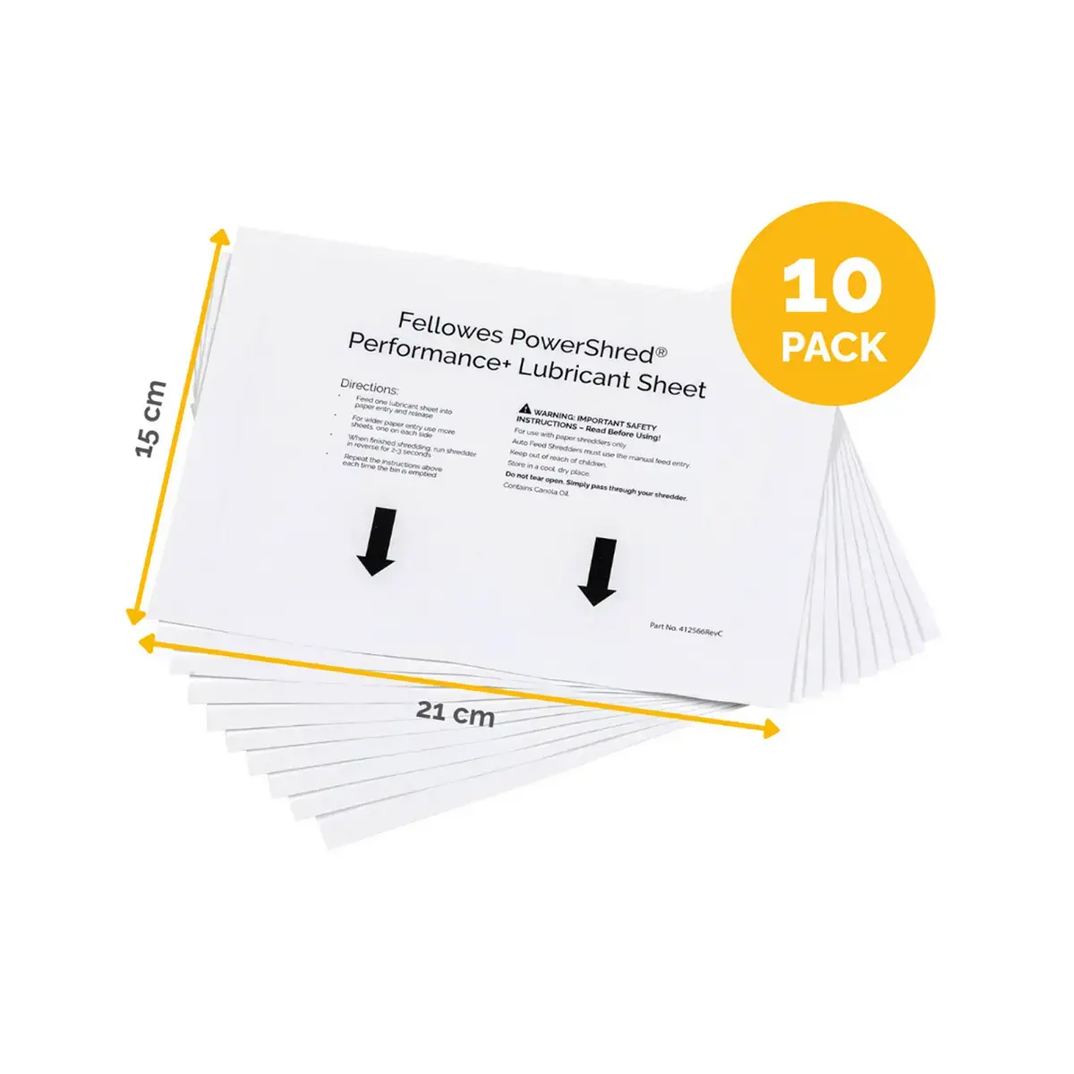 Feuilles de lubrification Performance+ - Fellowes photo du produit