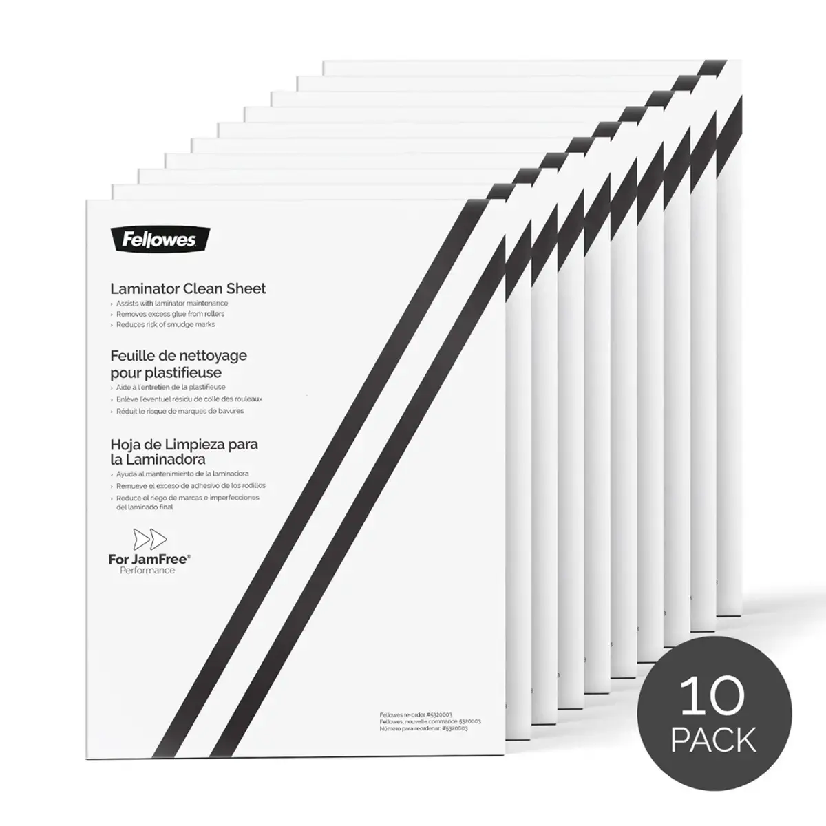 10 Feuilles de nettoyage pour plastifieuses – Fellowes photo du produit
