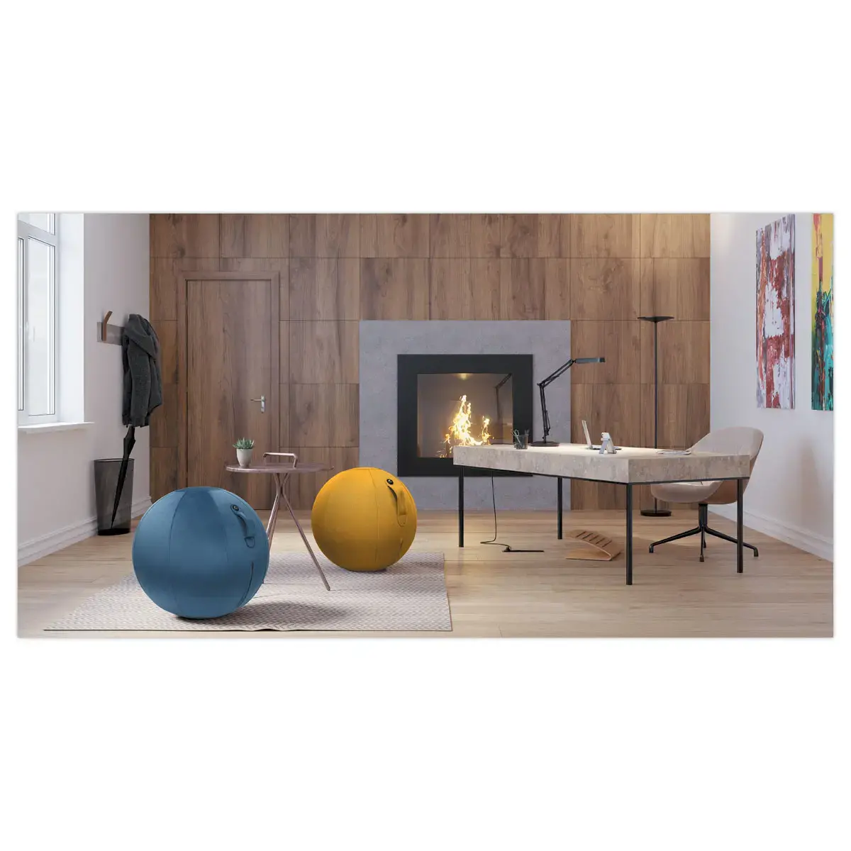 Ballon assise ergonomique - Diamètre 65 cm - Bleu - ALBA photo du produit