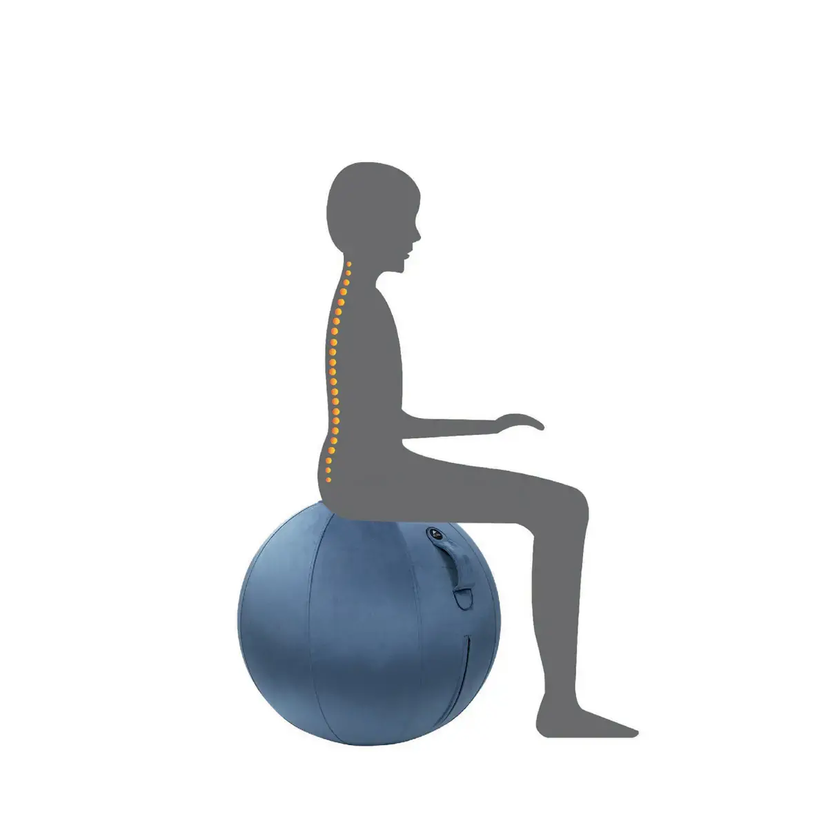 Ballon assise ergonomique &ndash; &Oslash; 65 cm &ndash; Bleu &ndash; Alba photo du produit