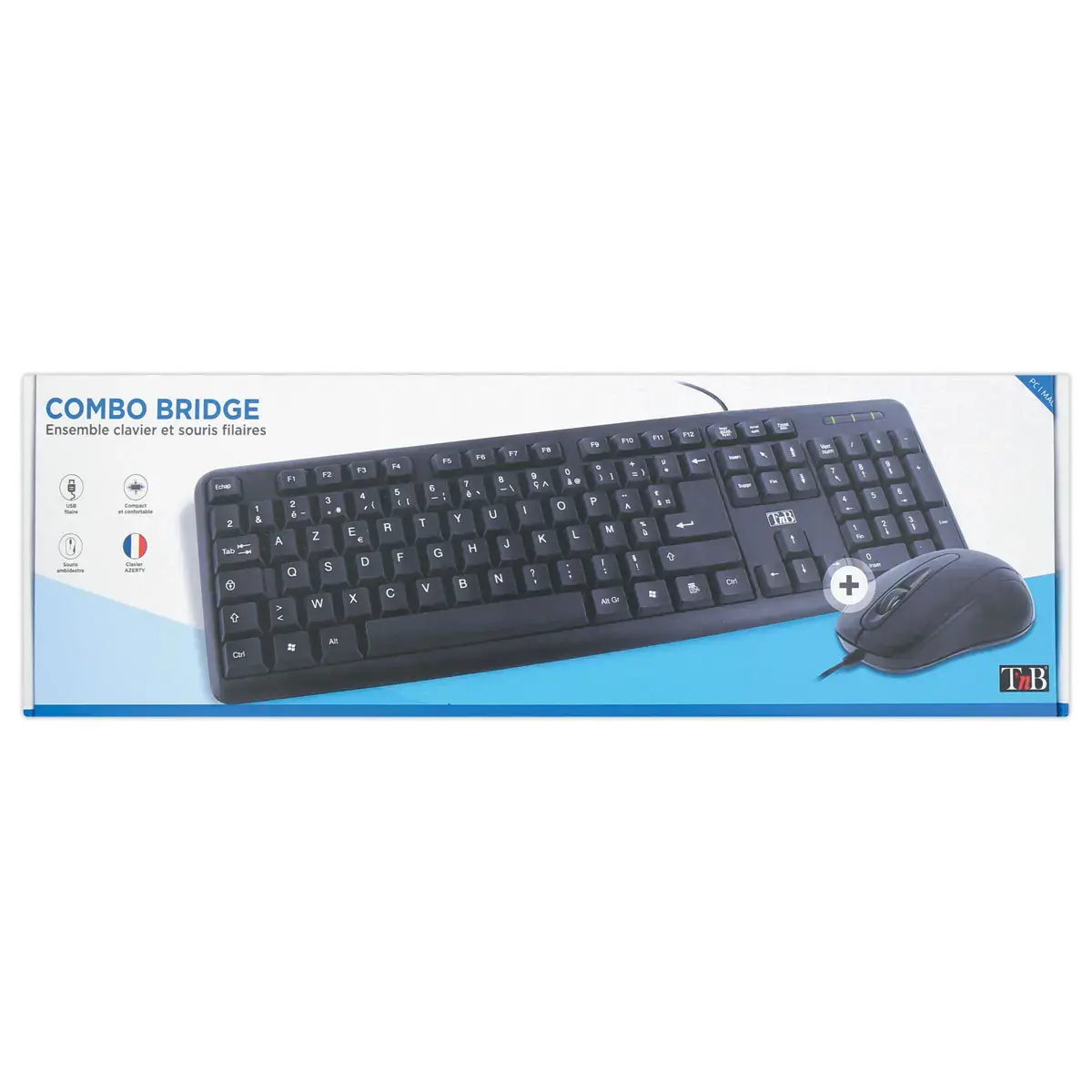 Pack clavier et souris filaire BRIDGE photo du produit
