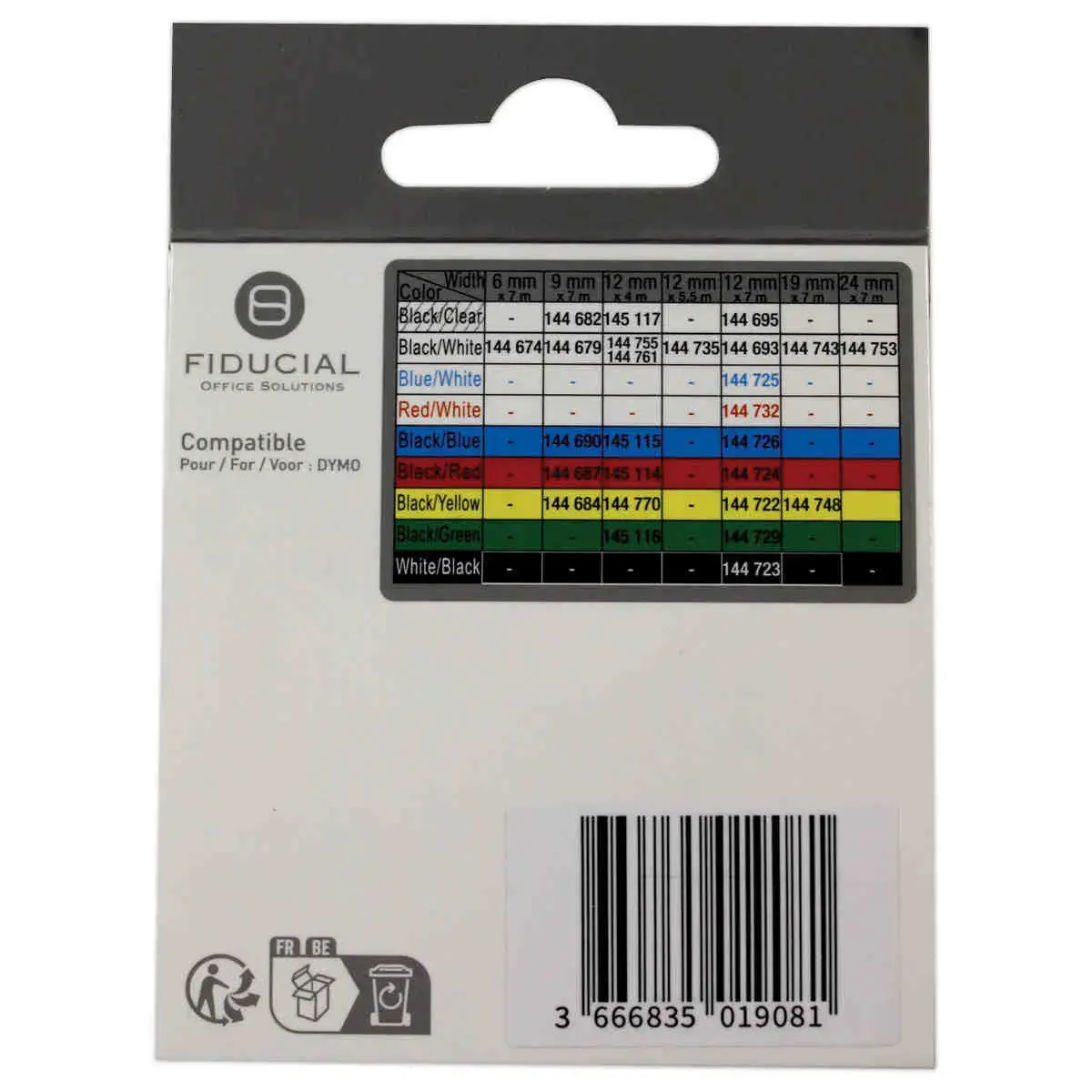 Ruban Letratag 12mmx4 m impression noire sur transp comp DYMO S0721530 photo du produit