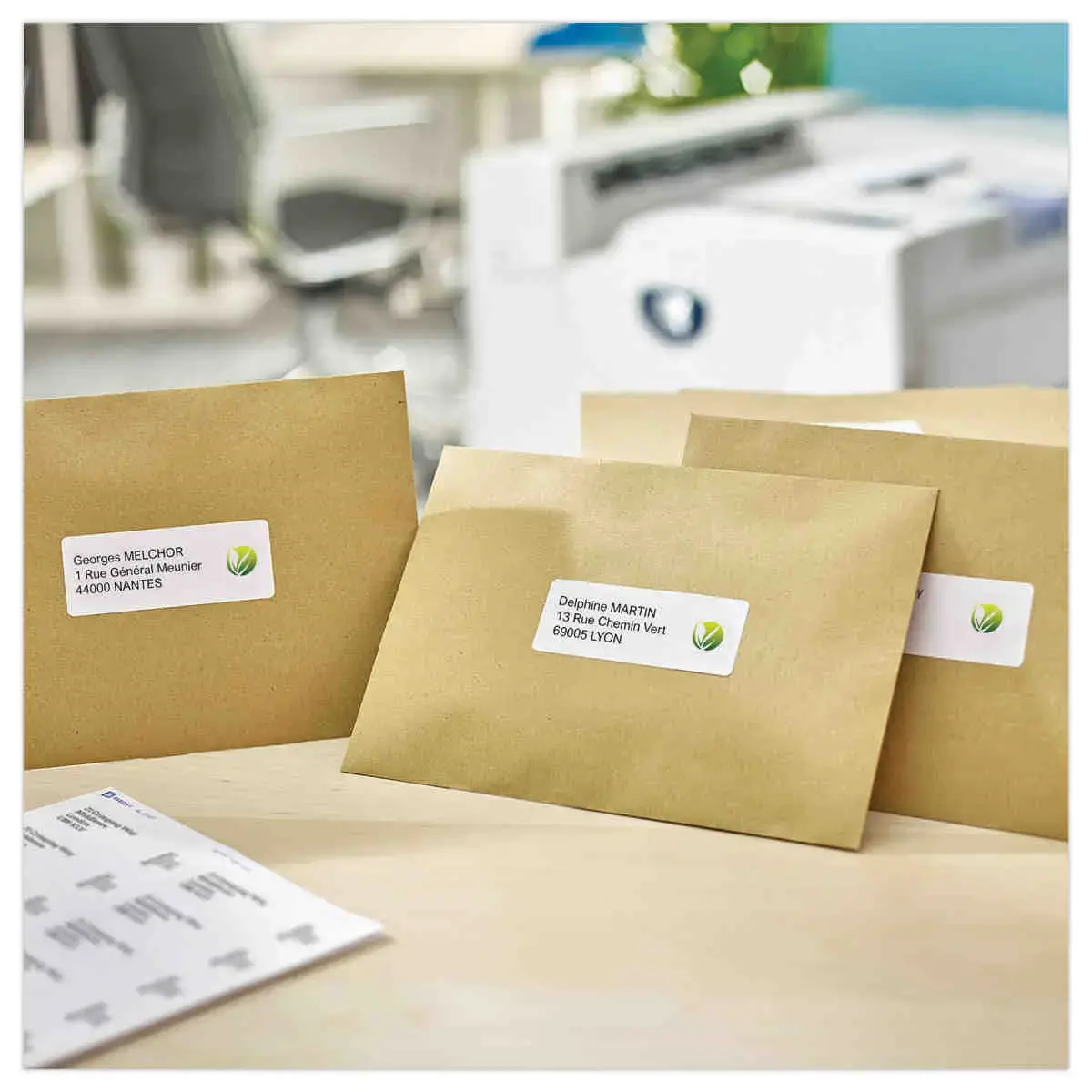 15 Planches &eacute;tiquettes recycl&eacute;es blanches99,1 x 33,9 mm photo du produit