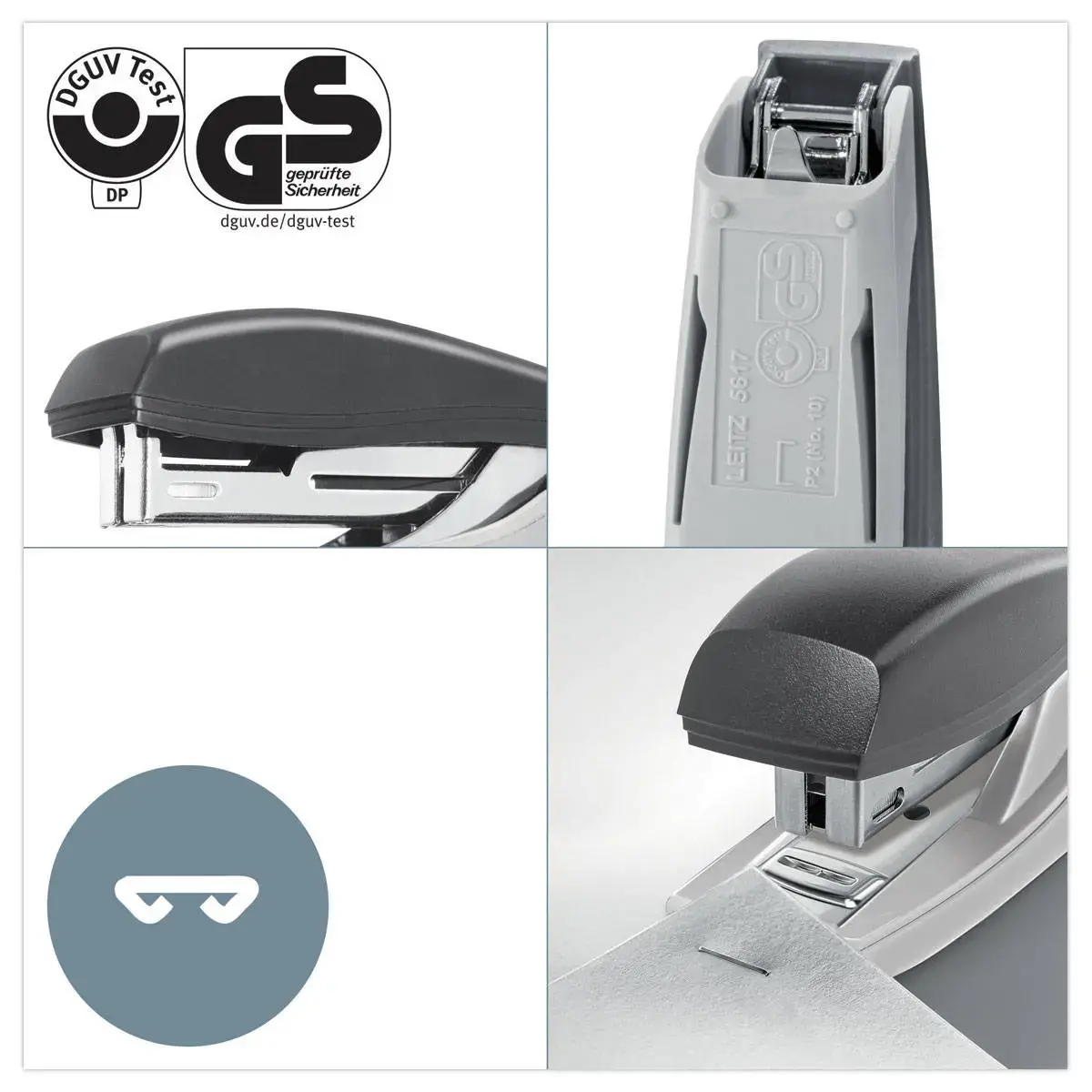 Mini agrafeuse NeXXt Recycle - 10 feuilles - Bleu - LEITZ photo du produit