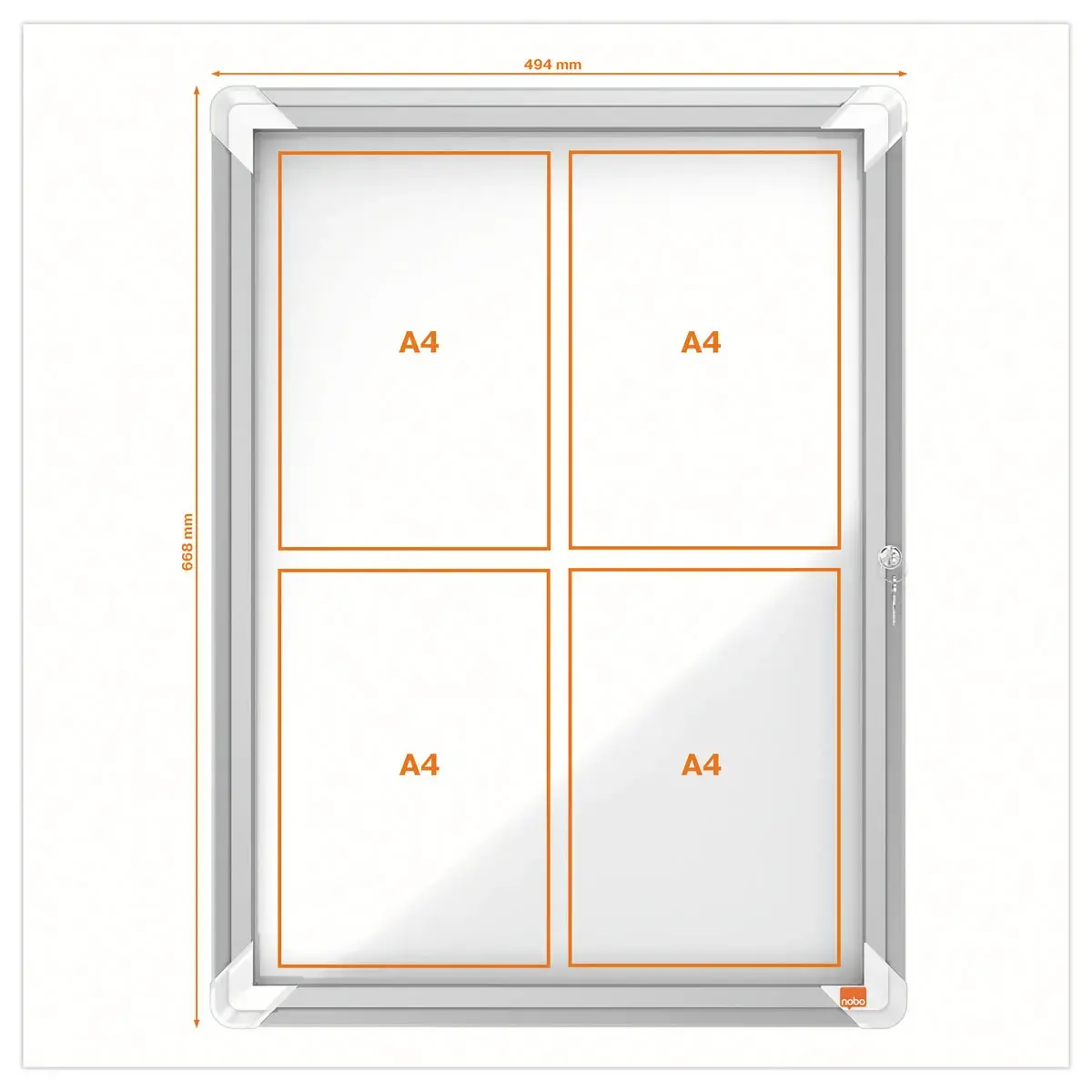 Vitrine d'extérieur magnétique - 4 x A4 - NOBO photo du produit