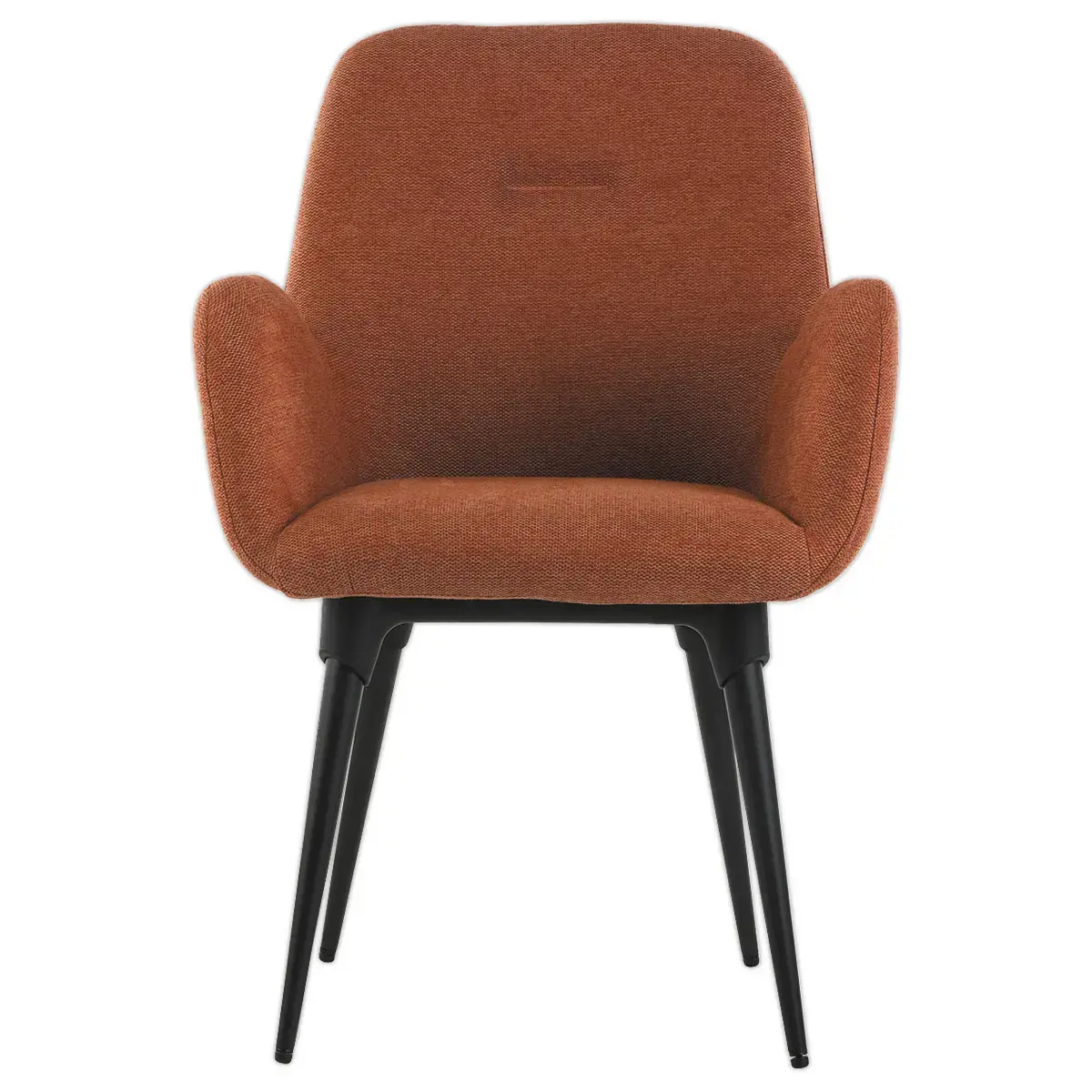 2 Fauteuils Tissu terracotta 4 pieds métal montés photo du produit