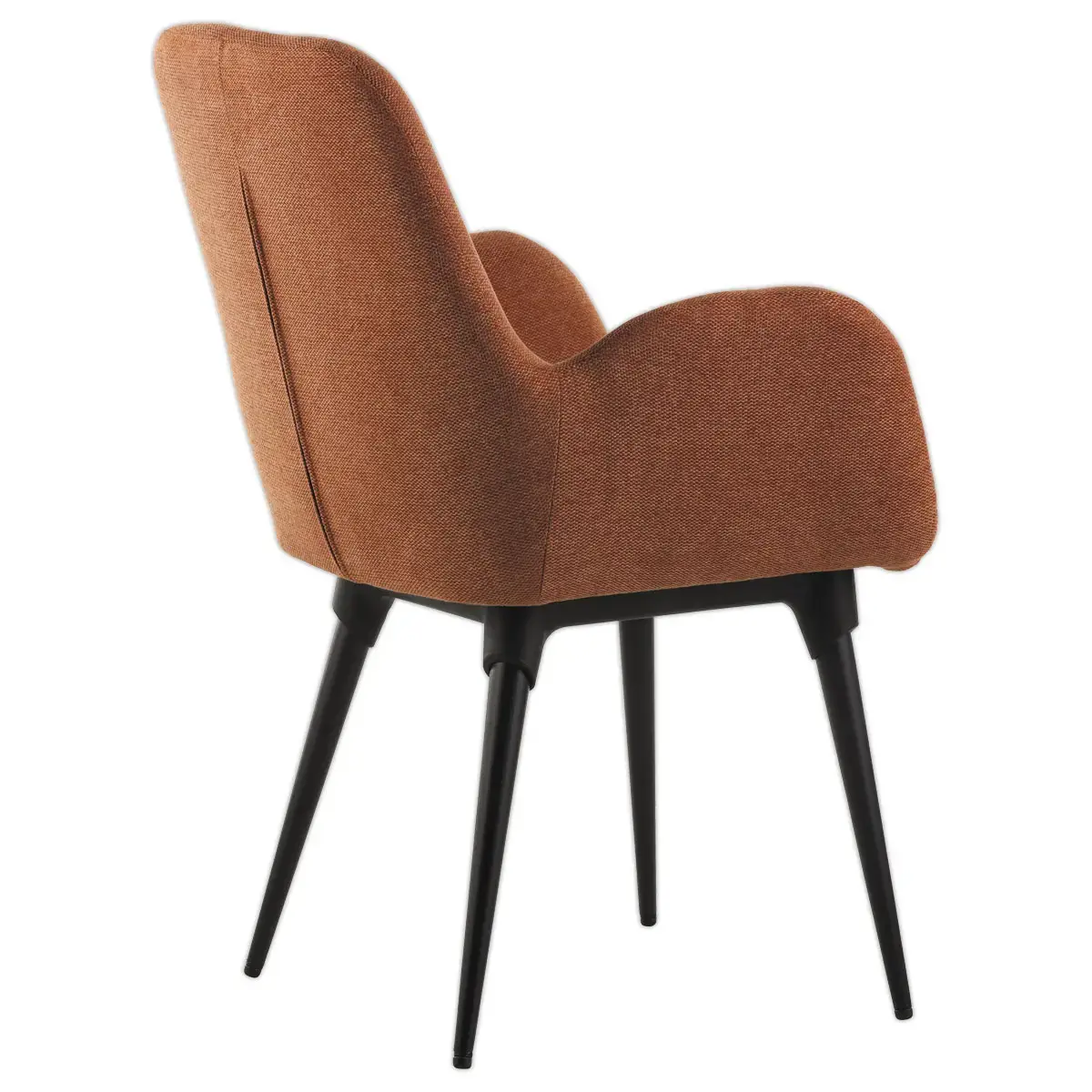 2 Fauteuils Tissu terracotta 4 pieds métal montés photo du produit