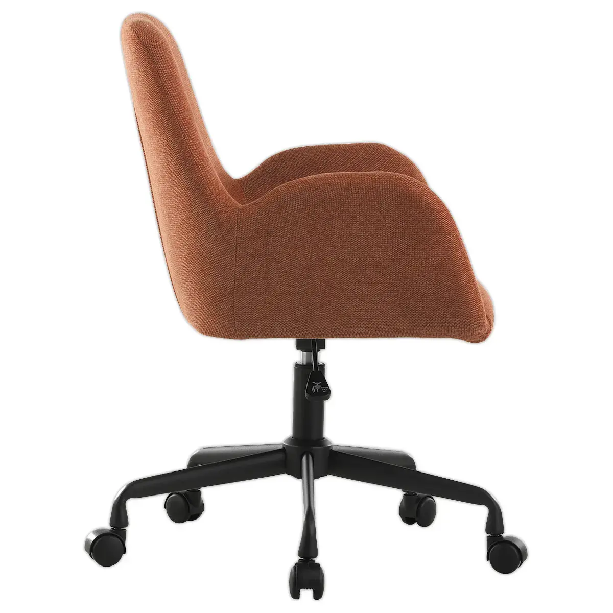 2 Fauteuils Tissu terracotta pi&eacute;tement &agrave;roulettes mont&eacute;s photo du produit