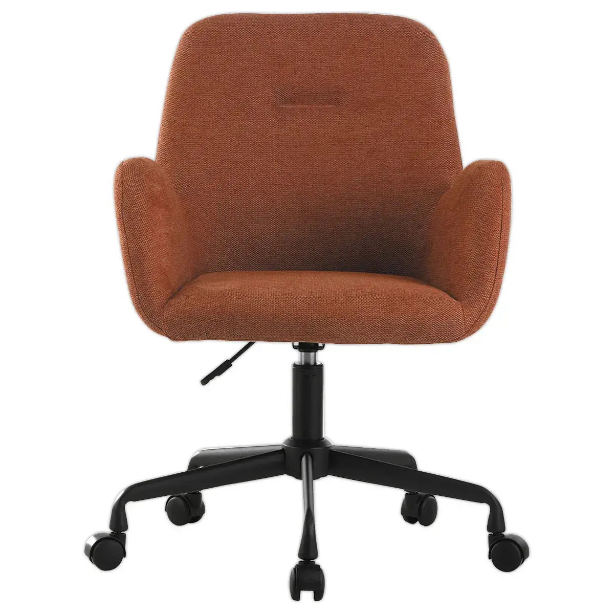 2 Fauteuils Tissu terracotta pi&eacute;tement &agrave;roulettes mont&eacute;s photo du produit