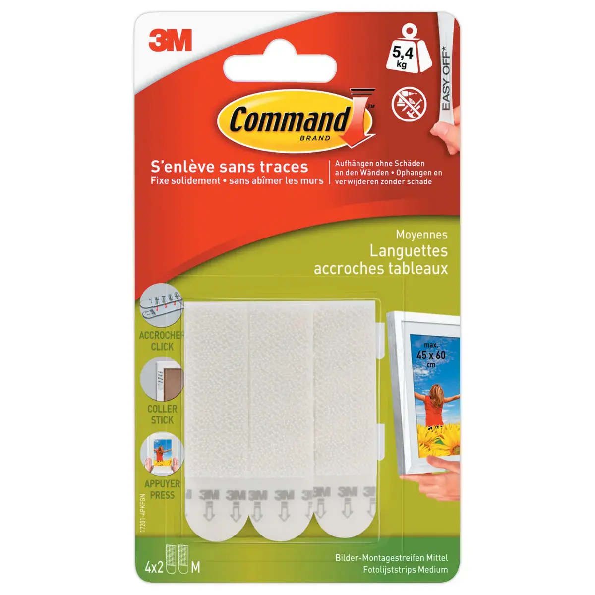 Languettes accroche tableaux Command™ - Blanc photo du produit