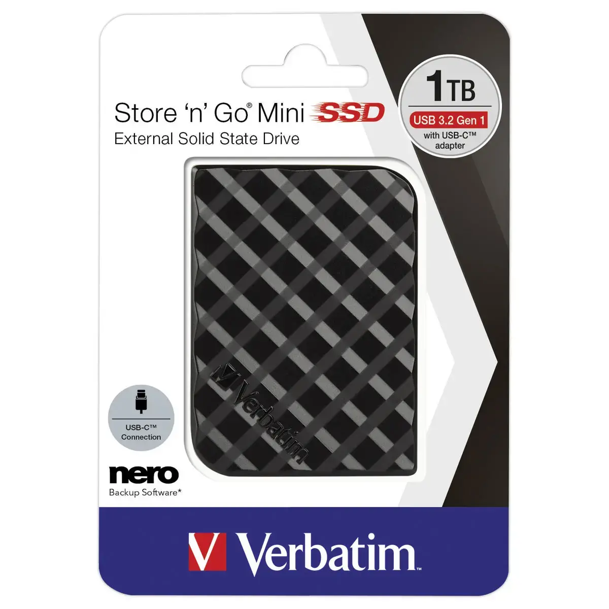 Disque dur externe Store'n'Go 512GB USB 3.2 VERBATIM noir photo du produit