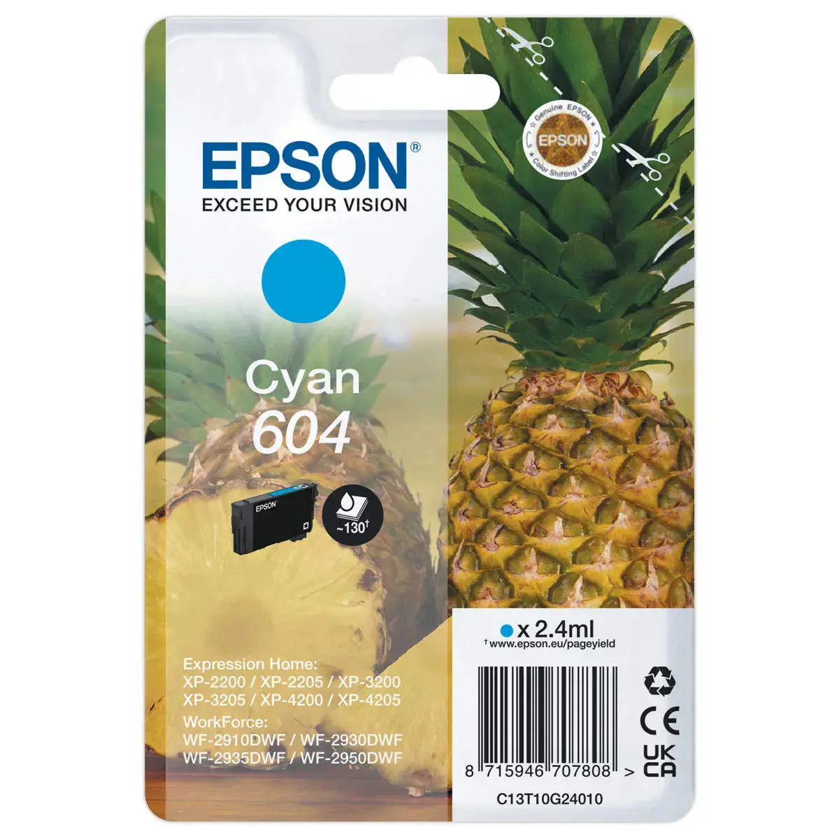 Cartouche Jet d'encre Epson 604 Cyan photo du produit