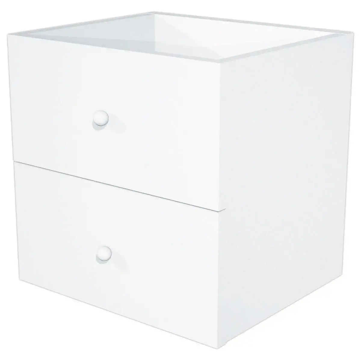 2 Tiroirs MAXI case blanc montés photo du produit