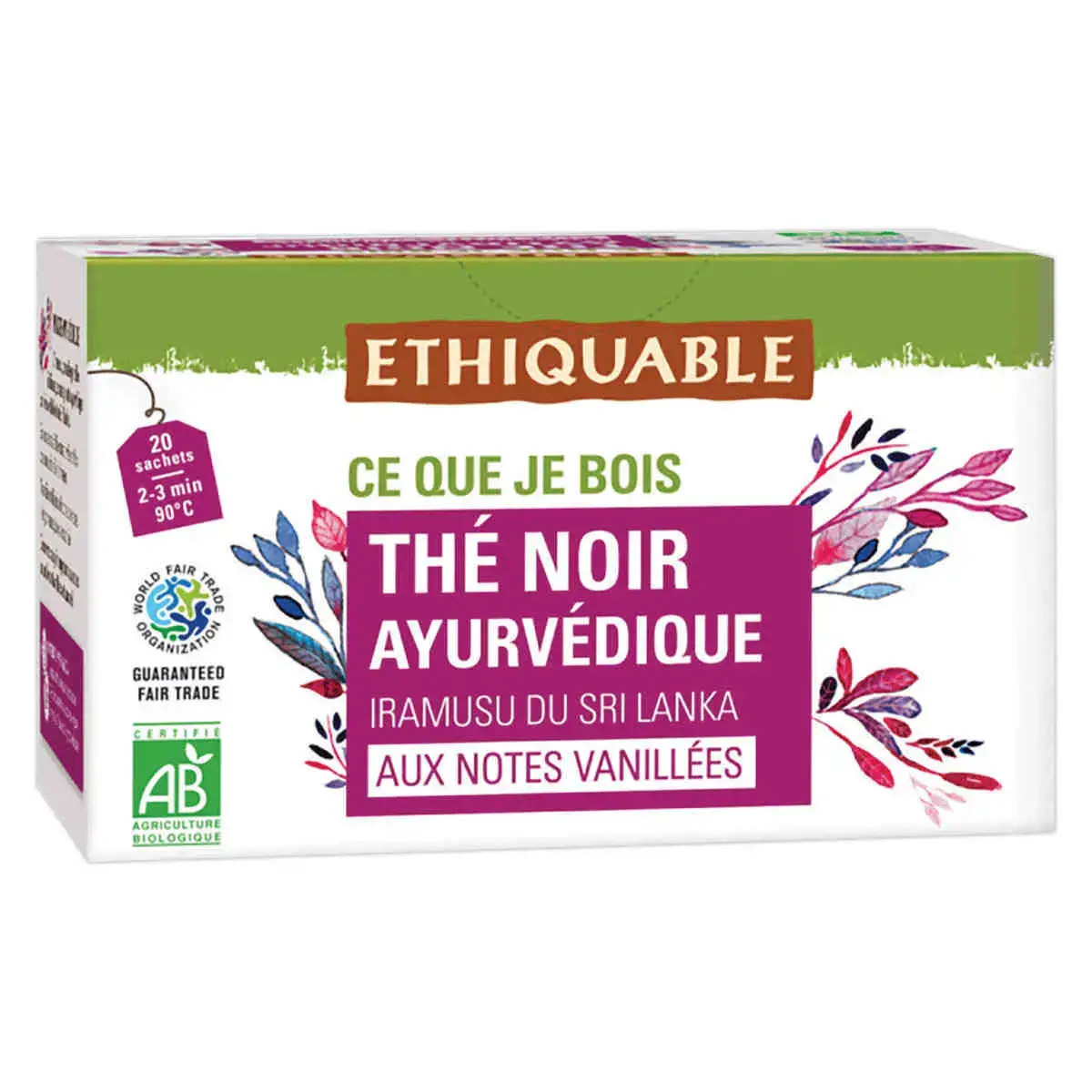 20 Sachets de thé noir ayurvédique ceylanBIO - ETHIQUABLE photo du produit