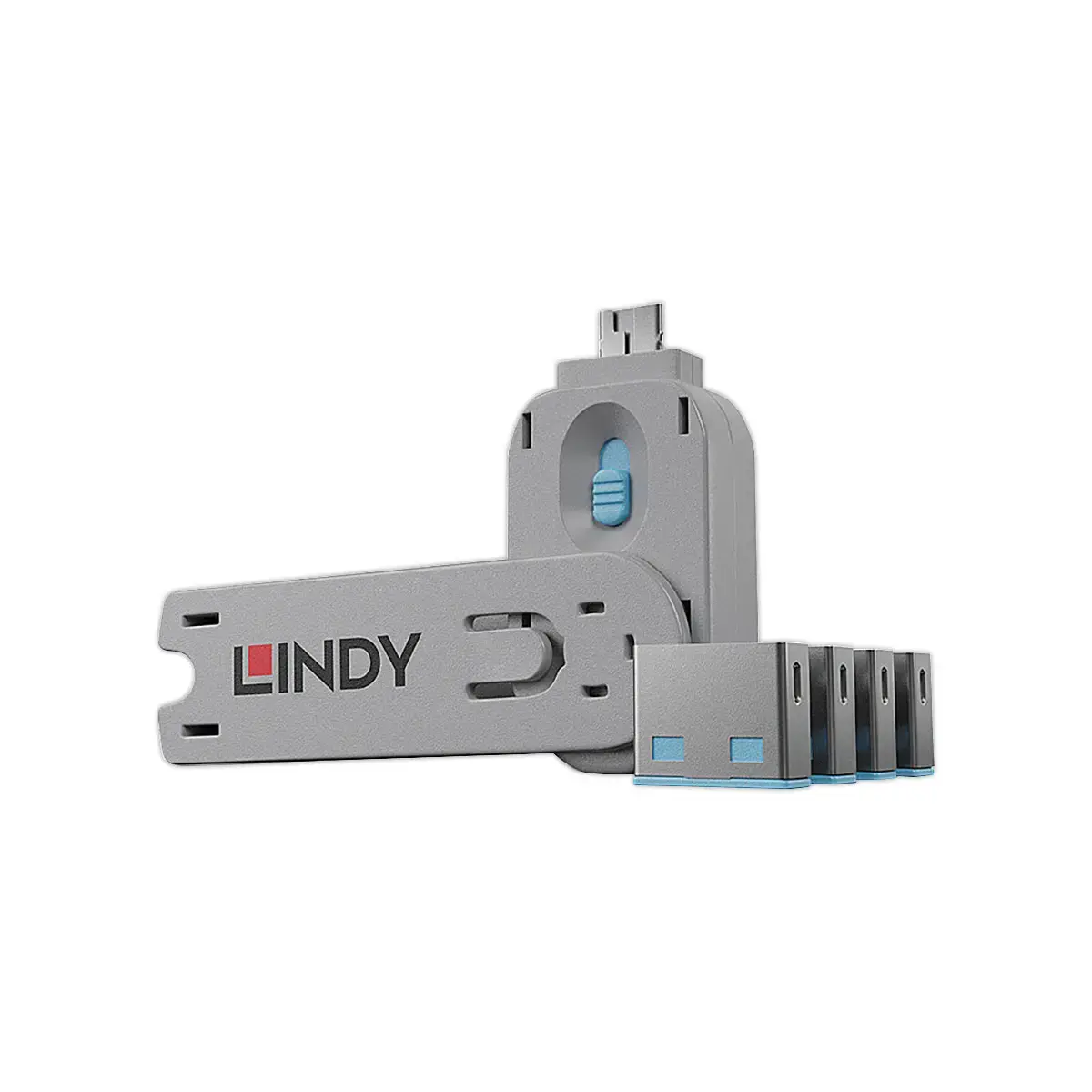 Clé pour bloqueurs de port USB Type A - 4 verrous - Bleu - LINDY photo du produit