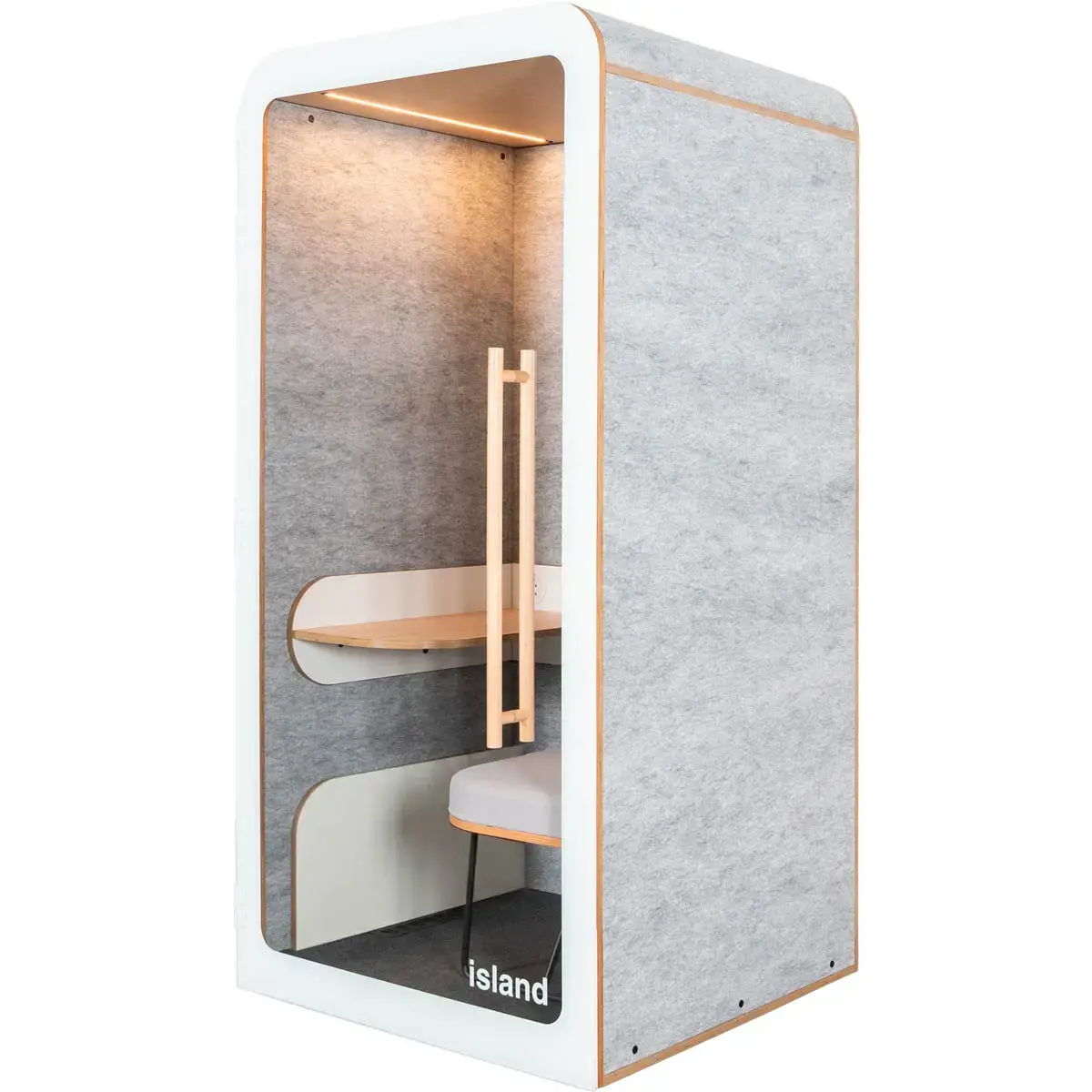 Cabine acoustique Desk - 1 place - Gris clair photo du produit