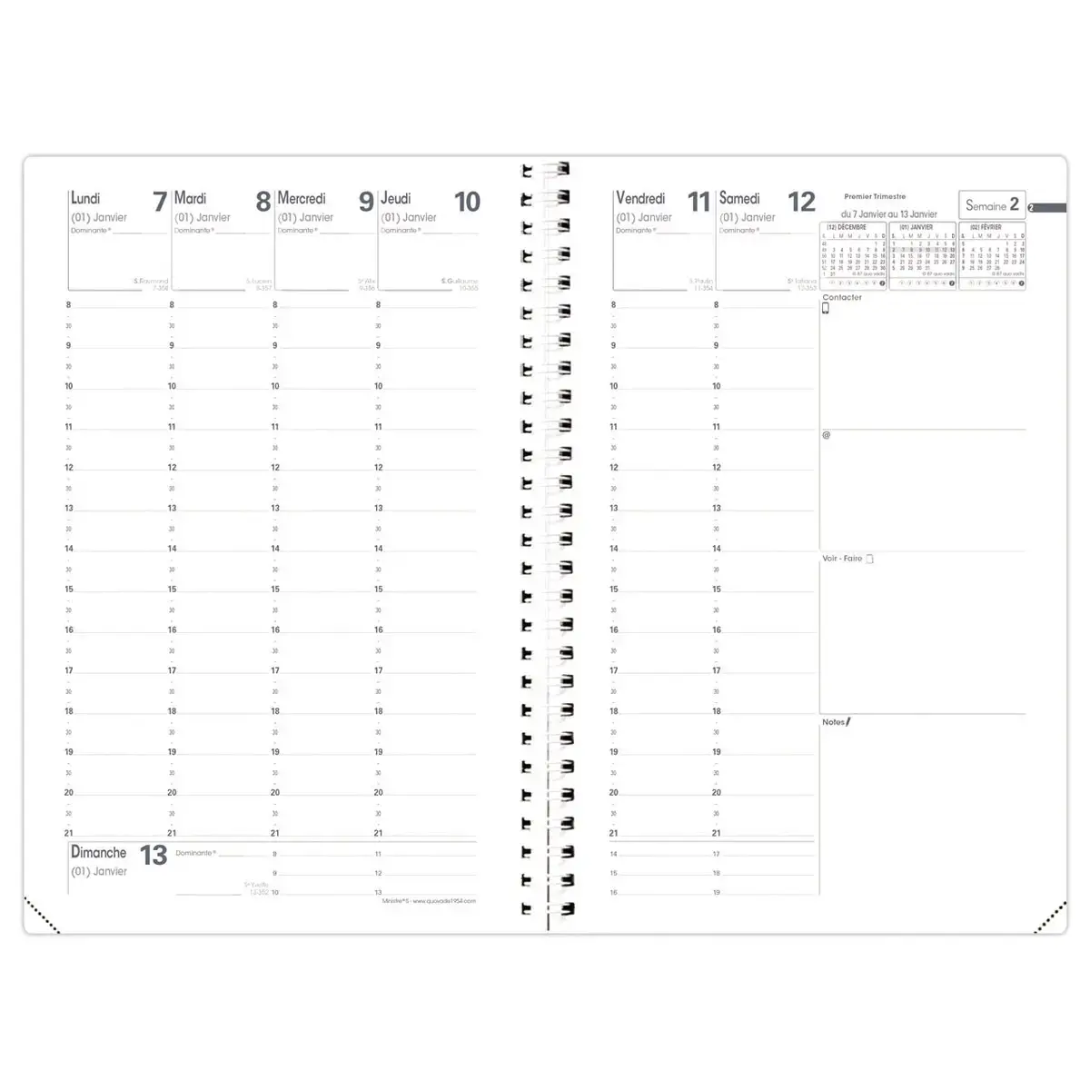 Agenda semainier QuoVadis Ministre S Bloom - 16x24cm - Corail photo du produit