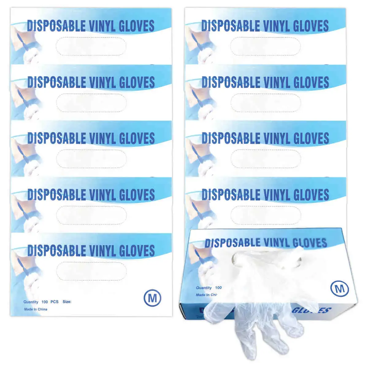 1000 gants vinyle non poudrés sans latex taille 8/M photo du produit