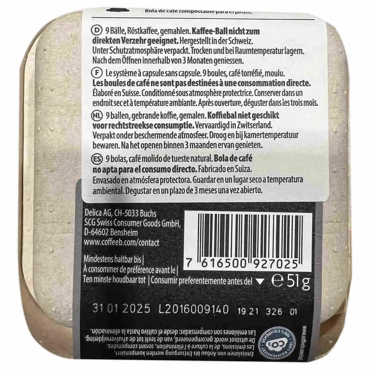 Bo&icirc;te de 9 boules Coffee B -CAFE ROYAL- Ristretto photo du produit