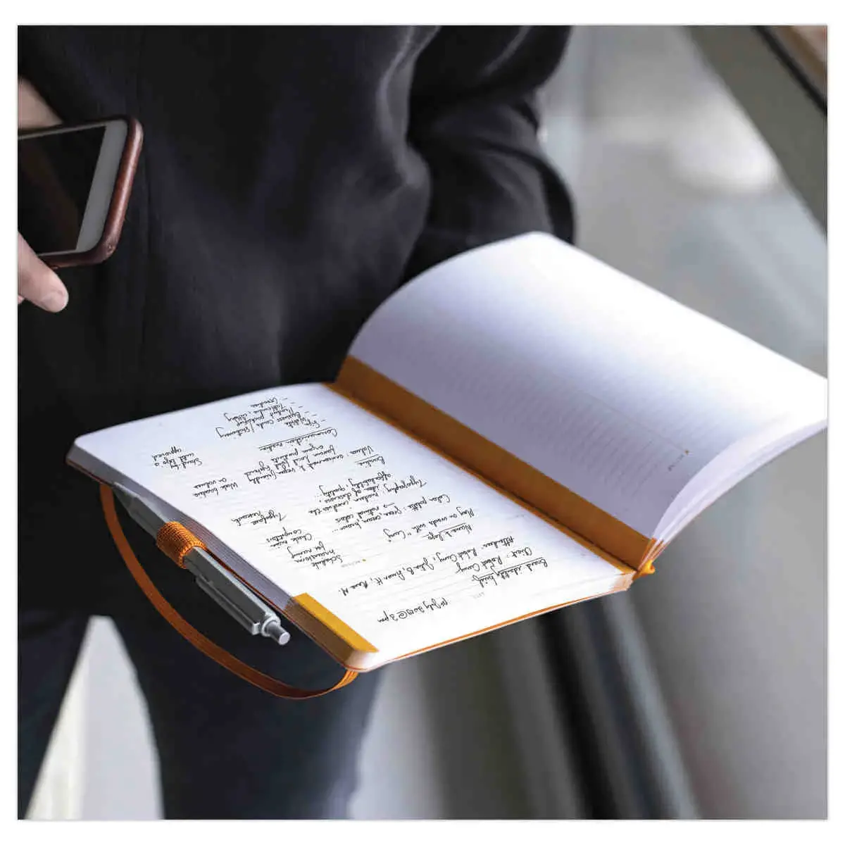 Carnet agenda perpetuel Meeting RHODIA16x21 cm Black photo du produit