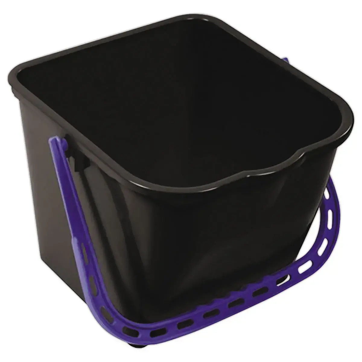 Seau 15 L noir avec anse bleue photo du produit