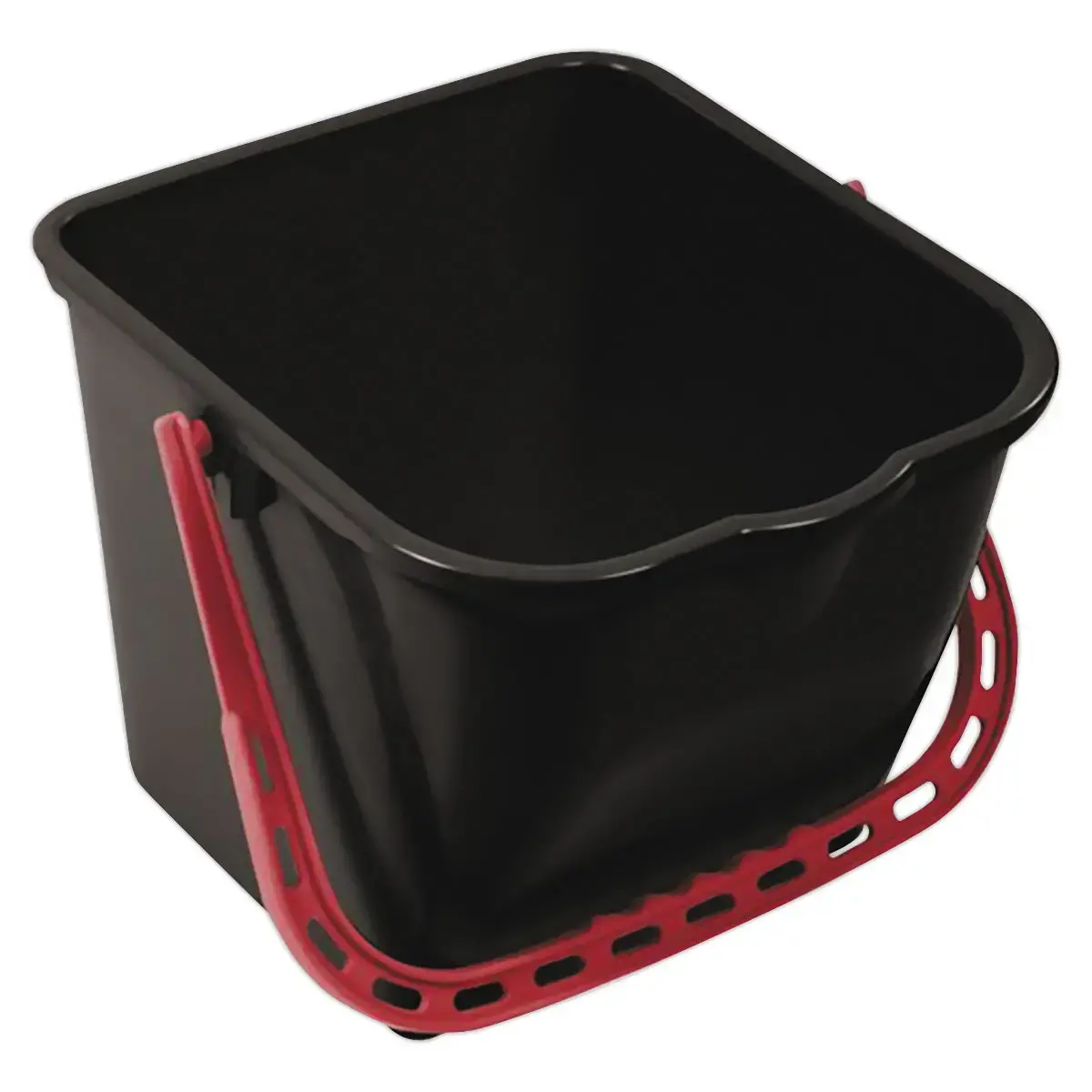 Seau 15 L noir avec anse rouge photo du produit