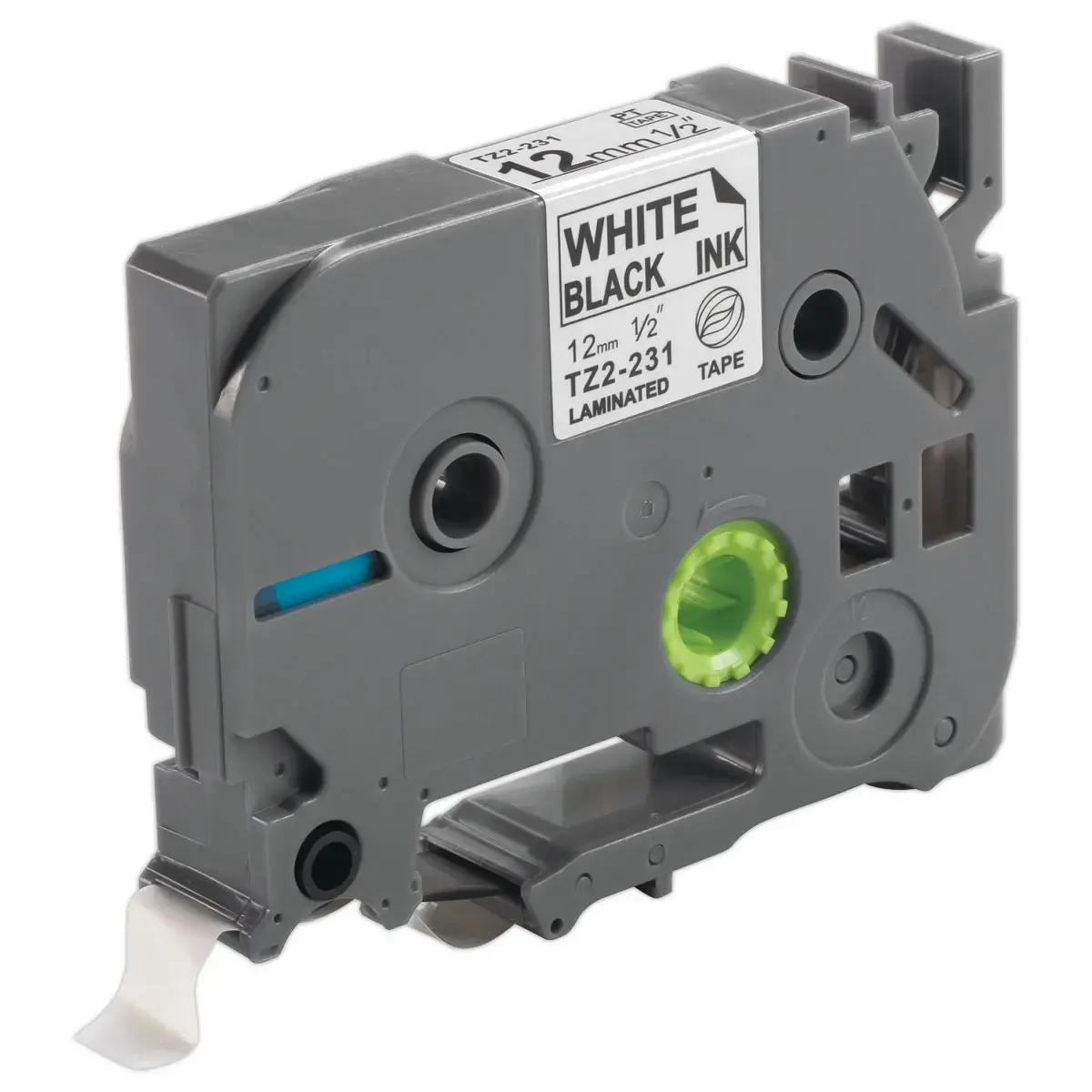Ruban comp BROTHER TZE 231 12mm blanc impression noire photo du produit