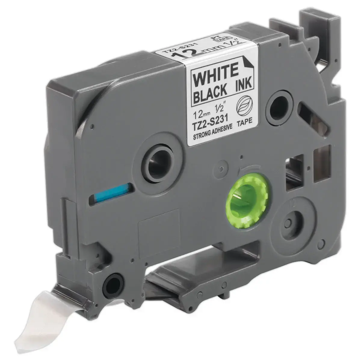 Ruban comp BROTHER TZSE 231 12mm blancimpression noire LAM photo du produit