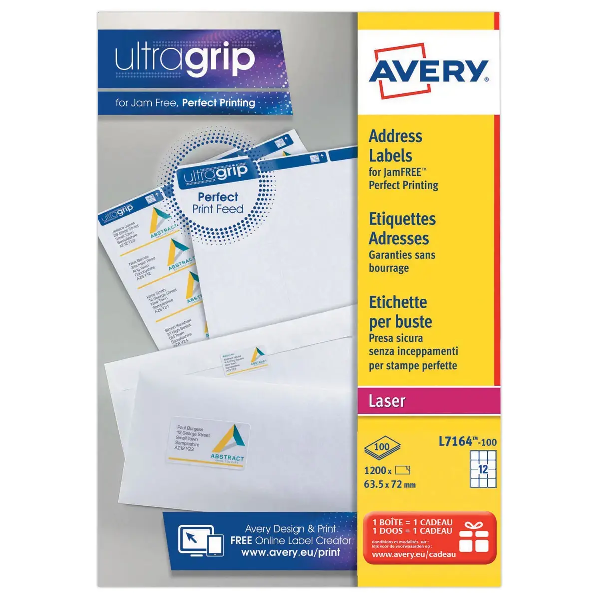 Etiquettes adresses Laser blanche 63.5x 72mm photo du produit