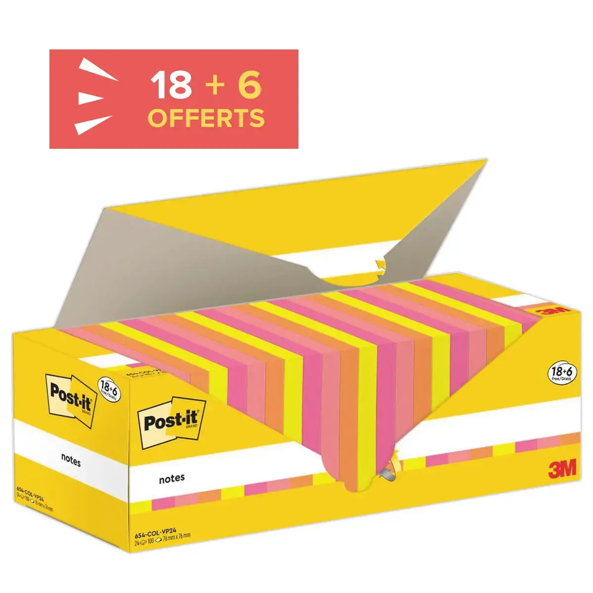 24 Blocs Notes repositionnables 476x476 mm 100 feuilles dont 6 offerts photo du produit