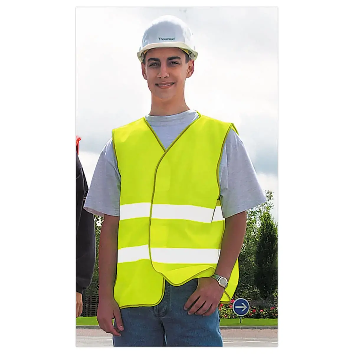 Gilet de sécurité jaune fluo - 2 bandes rétrofléchissantes - RG photo du produit