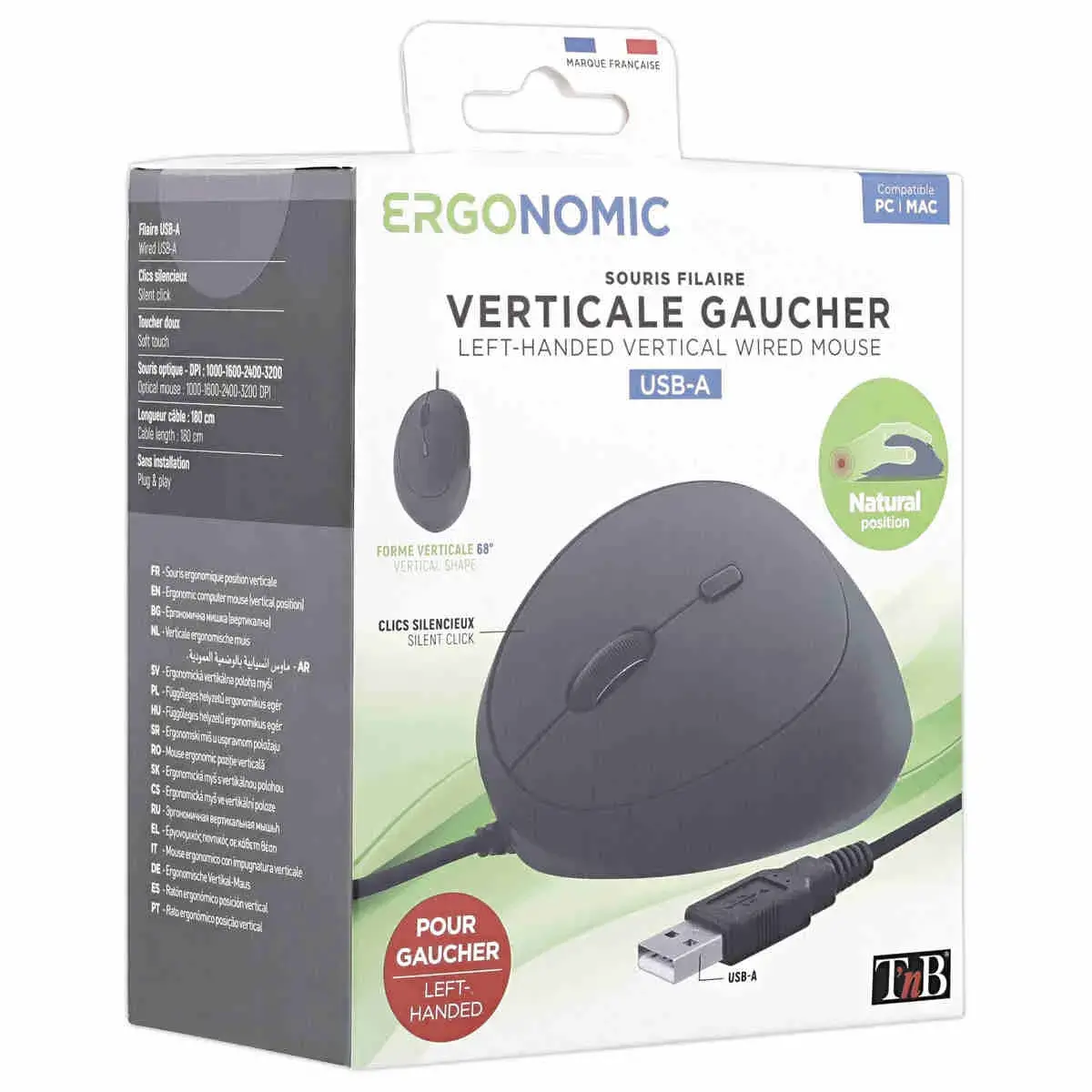 Souris verticale filaire pour gauchers photo du produit