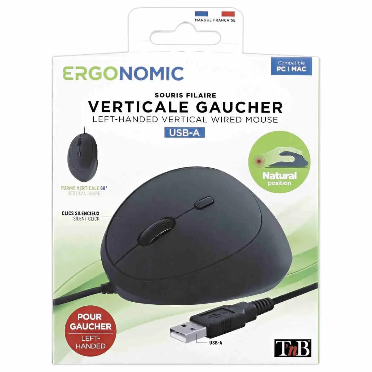 Souris verticale filaire pour gauchers photo du produit